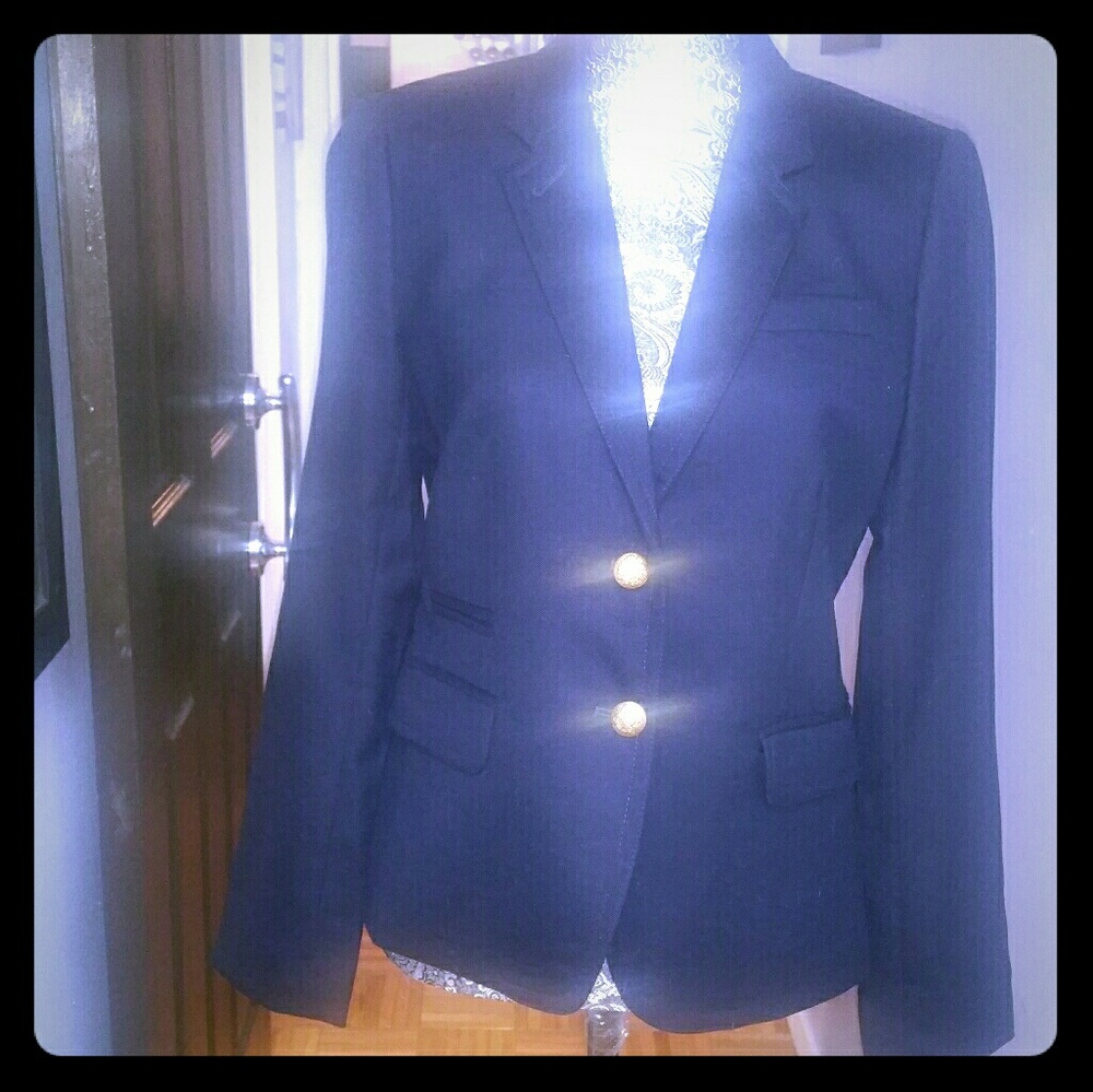 J.Crew Light Wool Lined Navy Blue Blazer